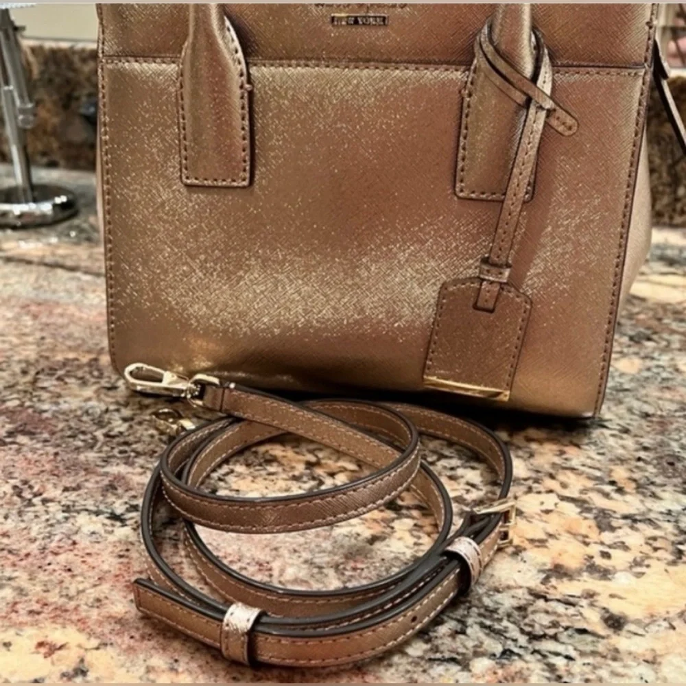 Kate Spade Metallic Rose Gold Tote Bag